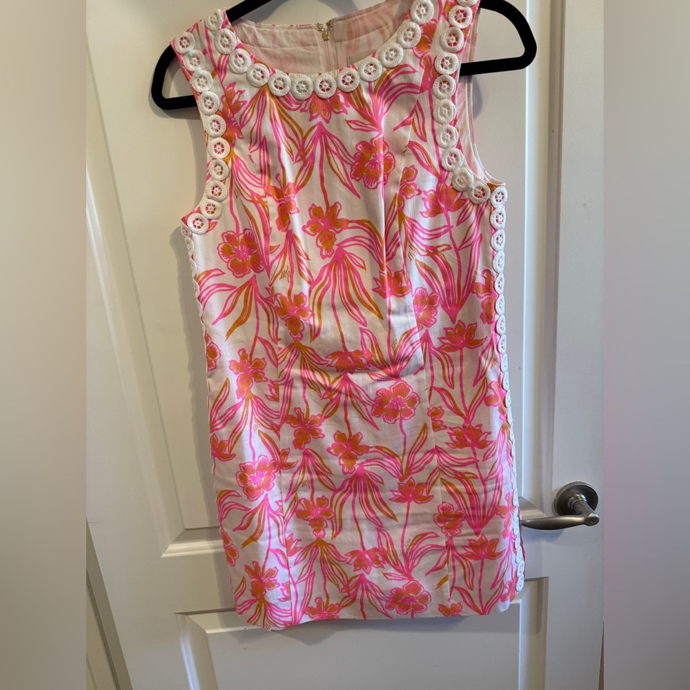Lilly Pulitzer Sadie Shift Romper in Lovely Long Stems Size 0
